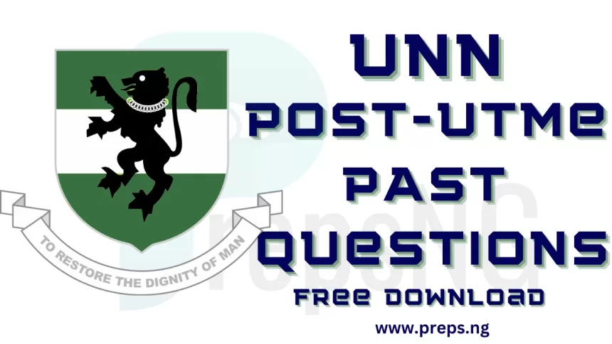 UNN Post UTME Past Questions and Answers | Free Download