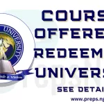 Courses Offered in Redeemer's University