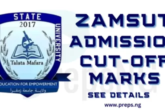 Zamfara State University, ZAMSUT Cut Off Marks
