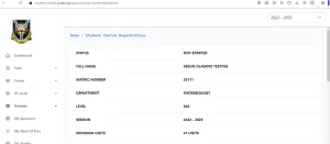 University of Ibadan Course Registration Dashboard 