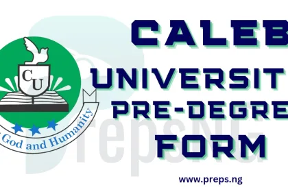 Caleb University Pre-Degree Admission Form