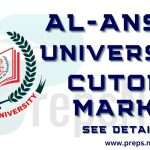 Al-Ansar University cut-off marks