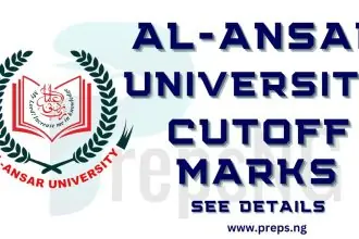 Al-Ansar University cut-off marks