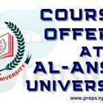 Complete List of Courses Offered in Al-Ansar University