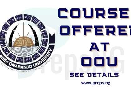 Complete List of Courses Offered in OOU