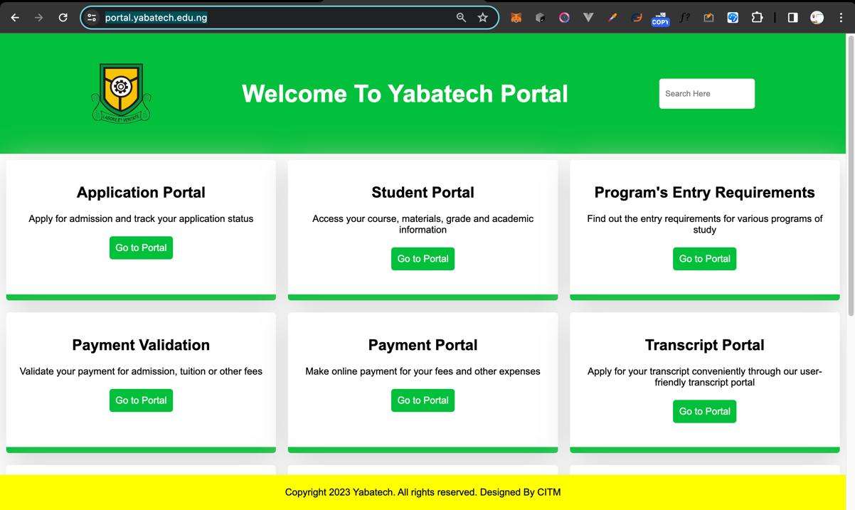 YABATECH Portal