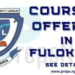 List of Courses Offered in FULOKOJA