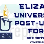 Elizade University Post-UTME Admission Form