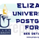 Elizade University postgraduate admission form