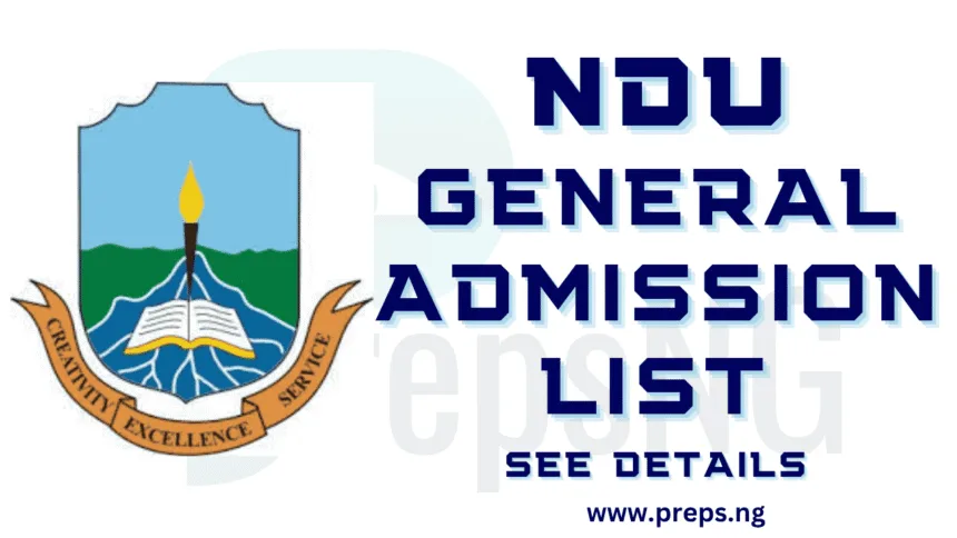 Niger Delta University, NDU Admission List