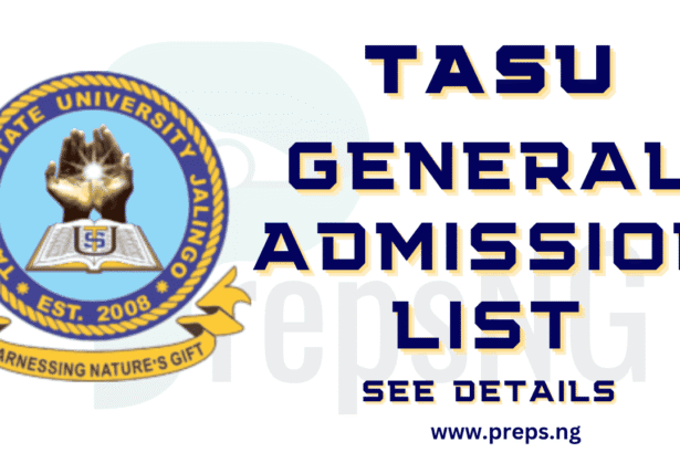 Taraba State University, TASU Admission List