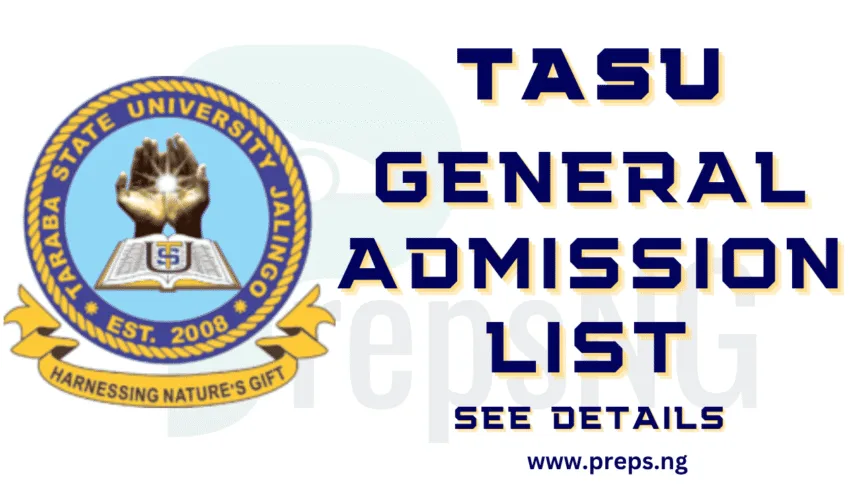 TASU Admission List 2025/2026 Is Out — See How to Check (Step-by-Step) 1 Taraba State University, TASU Admission List