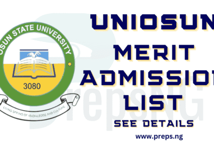 UNIOSUN Admission List 2025/2026 — Merit Admission List 20 UNIOSUN Admission List