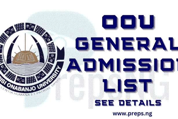 Olabisi Onabanjo University OOU admission list